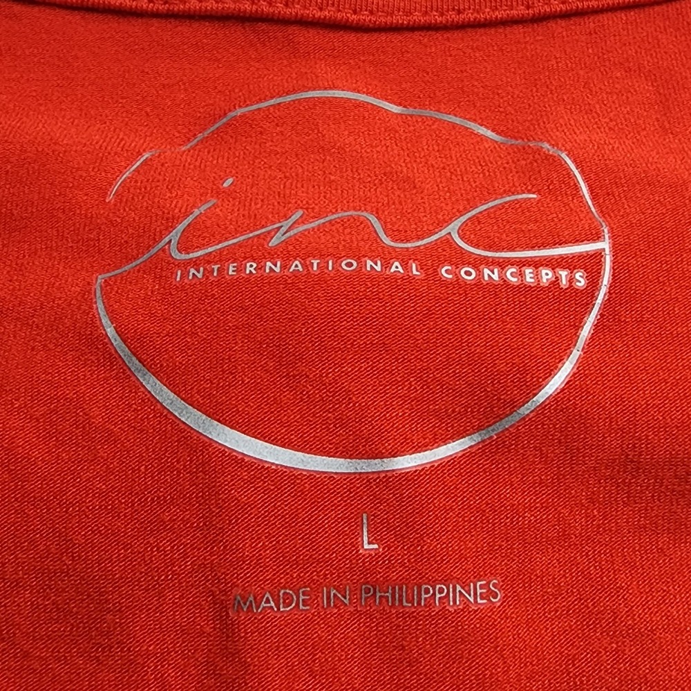 INC International Concepts Loving Red Twist Neck Keyhole Sleeveless Top Sz L NWT - Picture 4 of 9